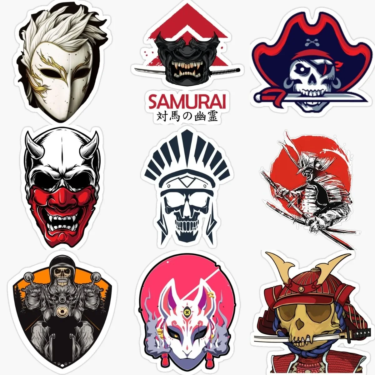 Ghost Skull Mask Samurai PVC Stickers Accessories for Decorate Table Car Window Helmet Wall Motorcycle Off-road Covered Scratch
Ghost Skull Mask Samurai PVC Stickers Accessories for Decorate Table Car Window Helmet Wall Motorcycle Off-road Covered Scratch
