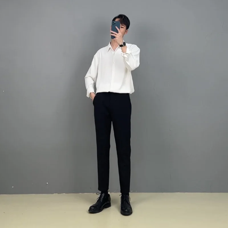 White Long Sleeve Men's Shirt Autumn Loose Fit Iron-Free Hanging Sensation Casual Korean Style Standard Edition Youth Popular
White Long Sleeve Men's Shirt Autumn Loose Fit Iron-Free Hanging Sensation Casual Korean Style Standard Edition Youth Popular