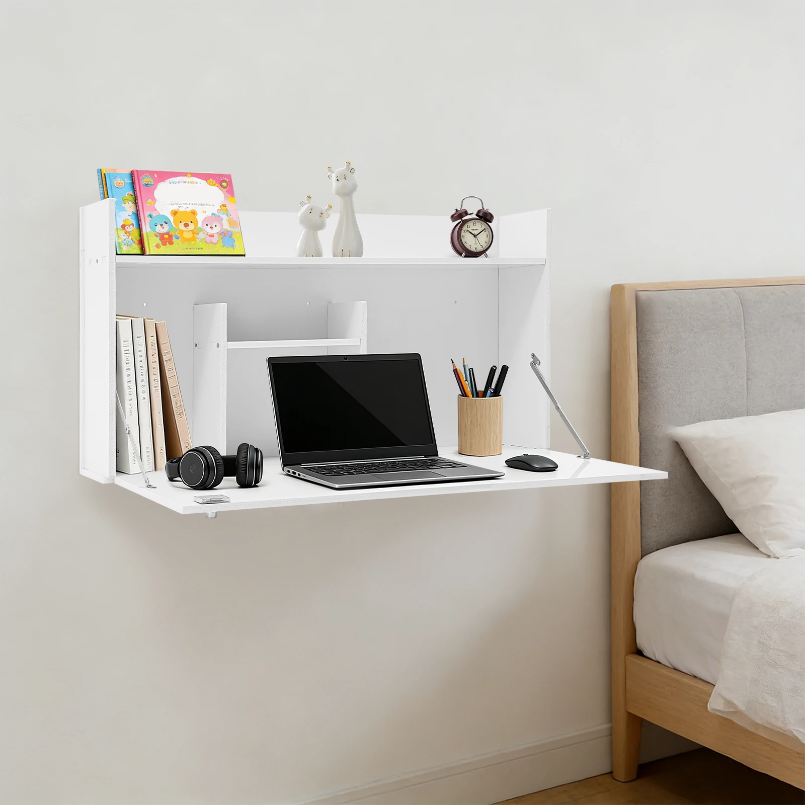 Multifunctional Wall Mounted Desk Cabinet Foldable Floating Table with Organizer, Compact Workstation for Home Office & Dorm
Multifunctional Wall Mounted Desk Cabinet Foldable Floating Table with Organizer, Compact Workstation for Home Office & Dorm