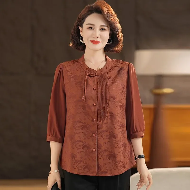 Женская блузка с воротником-стойкой, коротким рукавом и узлом, цвет ржавый красный
Женская блузка с воротником-стойкой, коротким рукавом и узлом, цвет ржавый красный