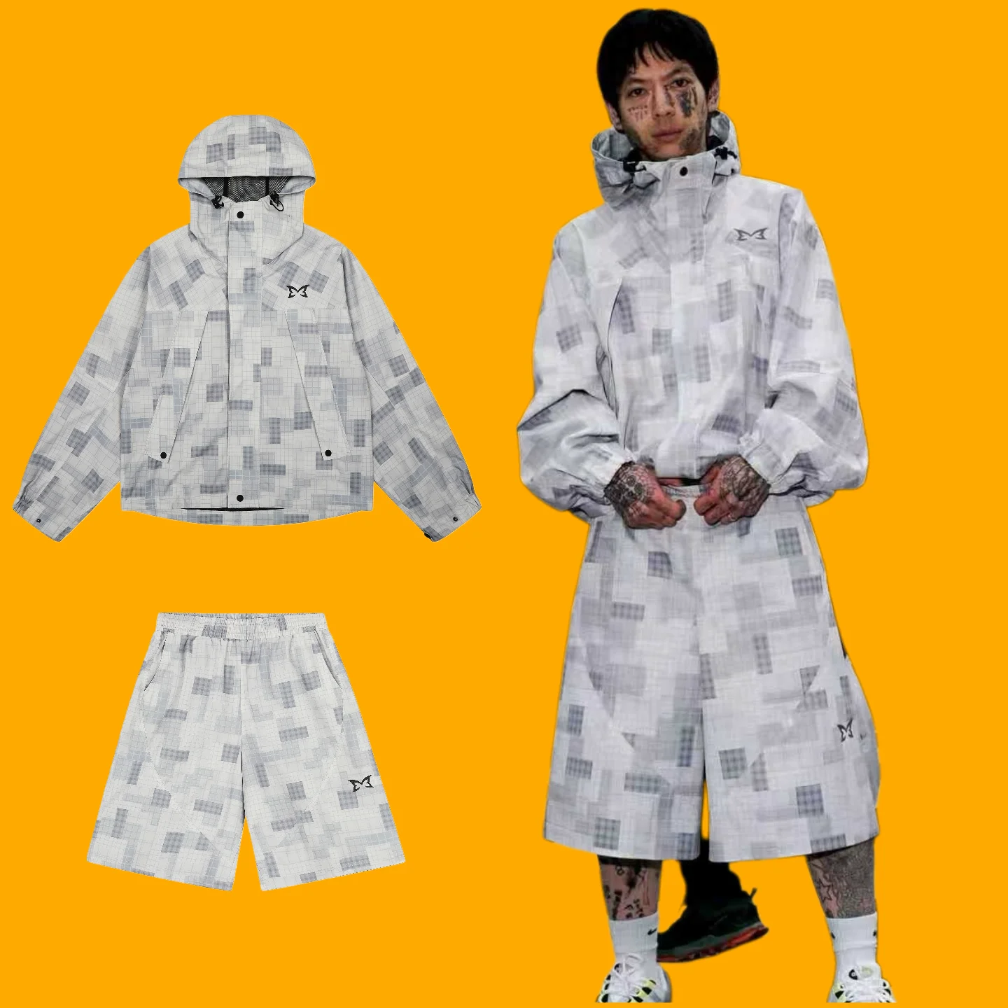 American High Street Mosaic Plaid Hooded Jacket Men Loose Casual Set Fashion Outerwear Polyester Fiber Long Sleeve Zipper
American High Street Mosaic Plaid Hooded Jacket Men Loose Casual Set Fashion Outerwear Polyester Fiber Long Sleeve Zipper