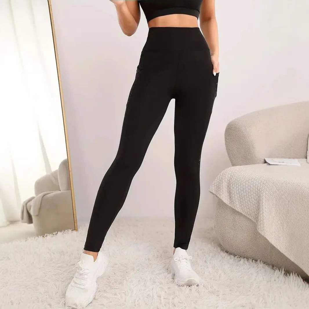 High-waisted and hip-lifting fitness pants, double-pocket elastic belt-tightening tight-fitting pants for women
High-waisted and hip-lifting fitness pants, double-pocket elastic belt-tightening tight-fitting pants for women