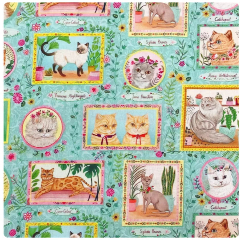 Cute Photo Frame Flower Cat Print Pure Cotton Fabric, Handmade DIY Patchwork, Garment, Dress Sewing Cloth, M115
Cute Photo Frame Flower Cat Print Pure Cotton Fabric, Handmade DIY Patchwork, Garment, Dress Sewing Cloth, M115