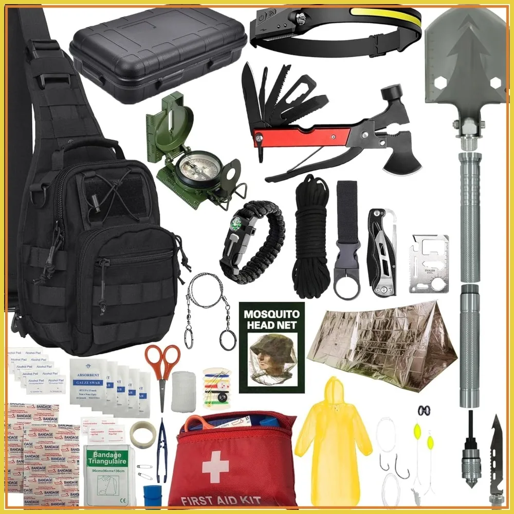 Survival Kit: All-in-One Gear for Camping, Hiking, Hunting & Car Emergencies - Essential Tools for Men, Dads, Scouts
Survival Kit: All-in-One Gear for Camping, Hiking, Hunting & Car Emergencies - Essential Tools for Men, Dads, Scouts