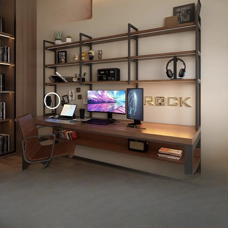 Solid wood computer desk household loft industrial style desk bookshelf integrated table student writing table bedroom Internet
Solid wood computer desk household loft industrial style desk bookshelf integrated table student writing table bedroom Internet
