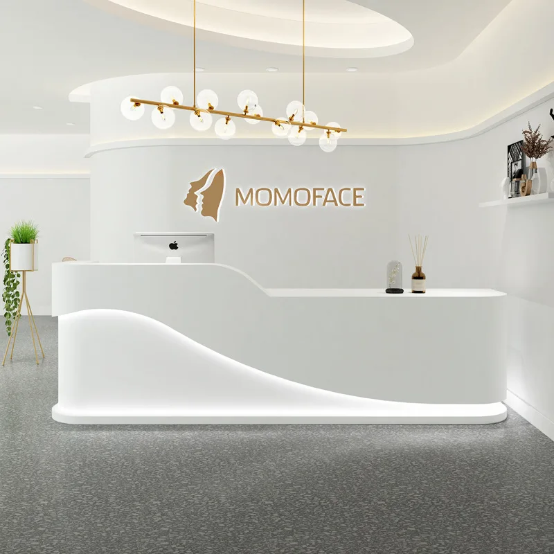 Beauty Salon Reception Desks Simple Modern Arc-shaped Reception Desks Bar Counter Office Furniture Reception Et Table YS40CC
Beauty Salon Reception Desks Simple Modern Arc-shaped Reception Desks Bar Counter Office Furniture Reception Et Table YS40CC