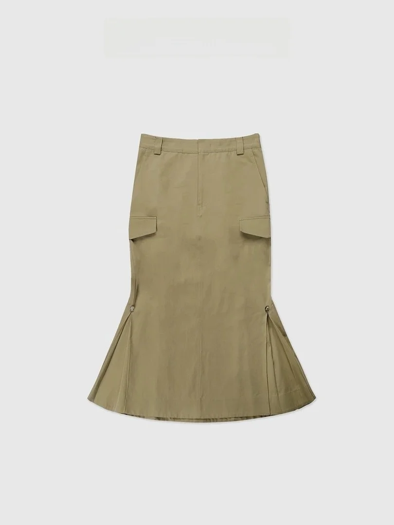 Backatone Cotton Fish Tail Skirt Large Pleat Workwear Feel Women's mid Waist Standard Fit City Commute Casual Skirt
Backatone Cotton Fish Tail Skirt Large Pleat Workwear Feel Women's mid Waist Standard Fit City Commute Casual Skirt
