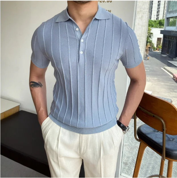 2024 Spring/Summer POLO shirt collar T-shirt trend striped thin slim cotton lapel pullover sweater for men polo shirt size 2XL
2024 Spring/Summer POLO shirt collar T-shirt trend striped thin slim cotton lapel pullover sweater for men polo shirt size 2XL
