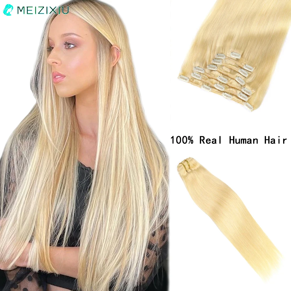 #60 Blonde Clip In Hair Extensions 7PCS Straight 100% Real Hair Clip In Human Extensions Hair For Women Clip-on Hair 14-24 Inch
#60 Blonde Clip In Hair Extensions 7PCS Straight 100% Real Hair Clip In Human Extensions Hair For Women Clip-on Hair 14-24 Inch