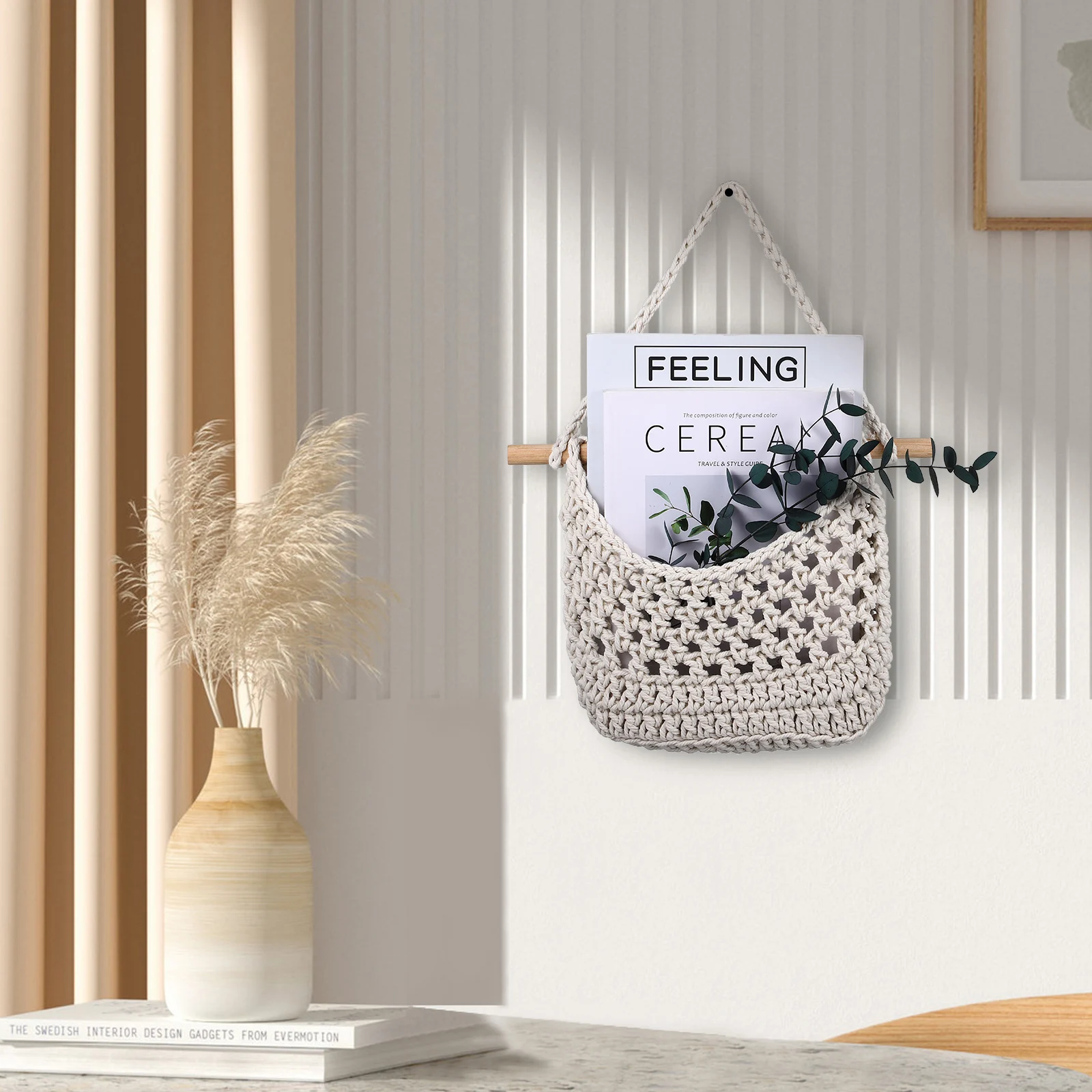 2pcs White Cotton Rope Wall Hanging Fruit Net Bag High Elasticity H made Bohemian Tassel Macrame Home Kitchen Storage Vegetable
2pcs White Cotton Rope Wall Hanging Fruit Net Bag High Elasticity H made Bohemian Tassel Macrame Home Kitchen Storage Vegetable