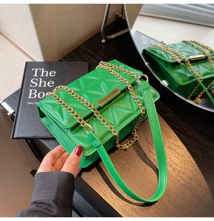 Women Quilted Chain Crossbody Bag Fashion Small Square Shoulder Purse Multi Color Casual Daily Handbag Women Quilted Chain Crossbody Bag Fashion Small Square Shoulder Purse Multi Color Casual Daily Handbag