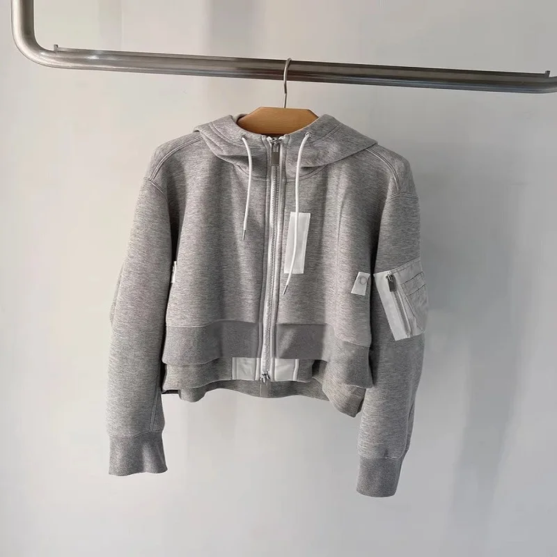 Short coat 2025 spring new casual patchwork coat zipper hooded street hoodie zip hoodie
Short coat 2025 spring new casual patchwork coat zipper hooded street hoodie zip hoodie