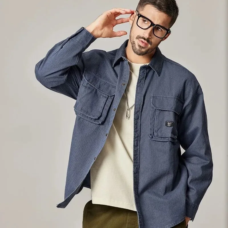 Mens Casual Denim Style Shirt Jacket Loose Fit Long Sleeve Workwear Button Down Blouse
Mens Casual Denim Style Shirt Jacket Loose Fit Long Sleeve Workwear Button Down Blouse