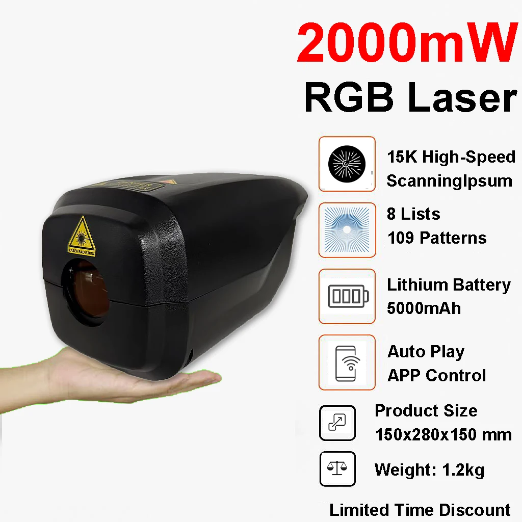 20W RGB 2000mW Handheld Laser Light DMX512 15K Scanning 5000mAh Battery APP Control for DJ Bar Disco Party Stage Event Lighting
20W RGB 2000mW Handheld Laser Light DMX512 15K Scanning 5000mAh Battery APP Control for DJ Bar Disco Party Stage Event Lighting