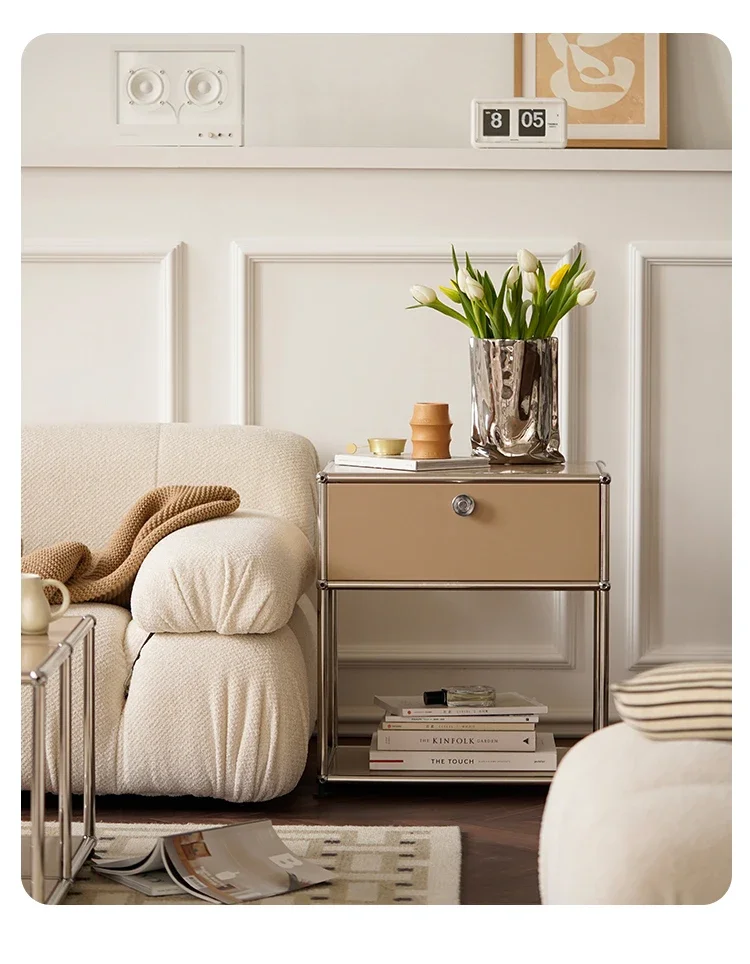 Cabinet Nightstand Modular Module DIY Haller Bedside Table Holder Stainless Steel Metal Board for Living Room INS Polular 
Cabinet Nightstand Modular Module DIY Haller Bedside Table Holder Stainless Steel Metal Board for Living Room INS Polular