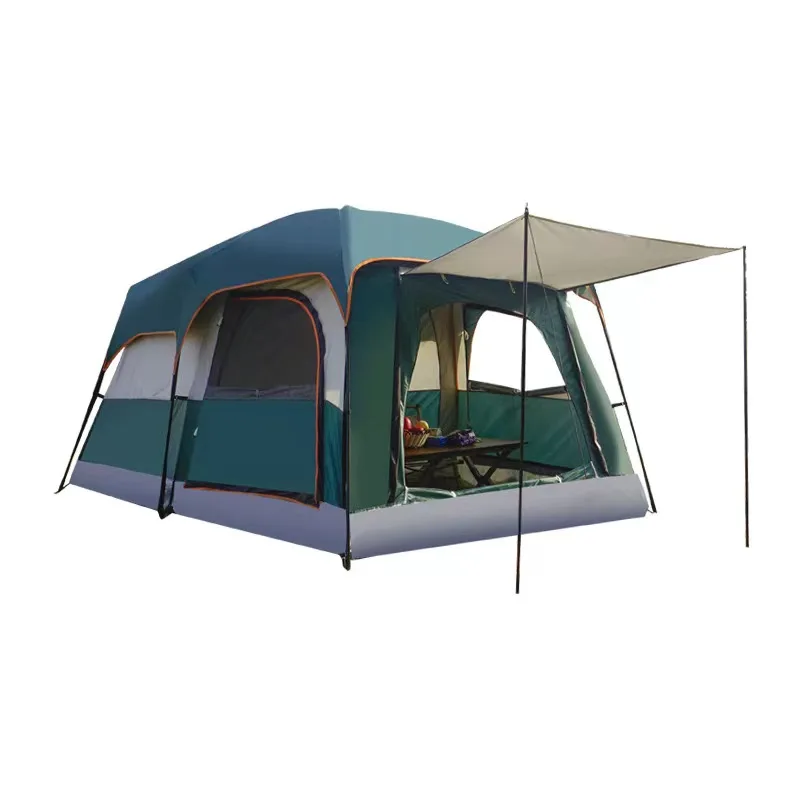 Large Weatherproof Oxford Fabric Family Tent Two Bedrooms Custom for Camping Parties Picnics Travel Aluminum Poles for 8 People
Large Weatherproof Oxford Fabric Family Tent Two Bedrooms Custom for Camping Parties Picnics Travel Aluminum Poles for 8 People
