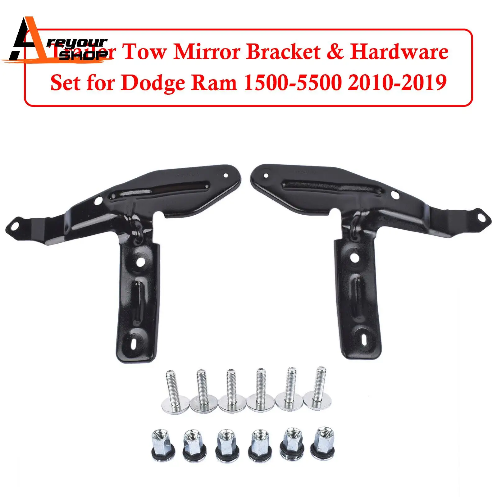 Trailer Tow Mirror Bracket & Hardware Set for Dodge Ram 1500-5500 2010 2011 2012 2013 2014 2015-2019
Trailer Tow Mirror Bracket & Hardware Set for Dodge Ram 1500-5500 2010 2011 2012 2013 2014 2015-2019