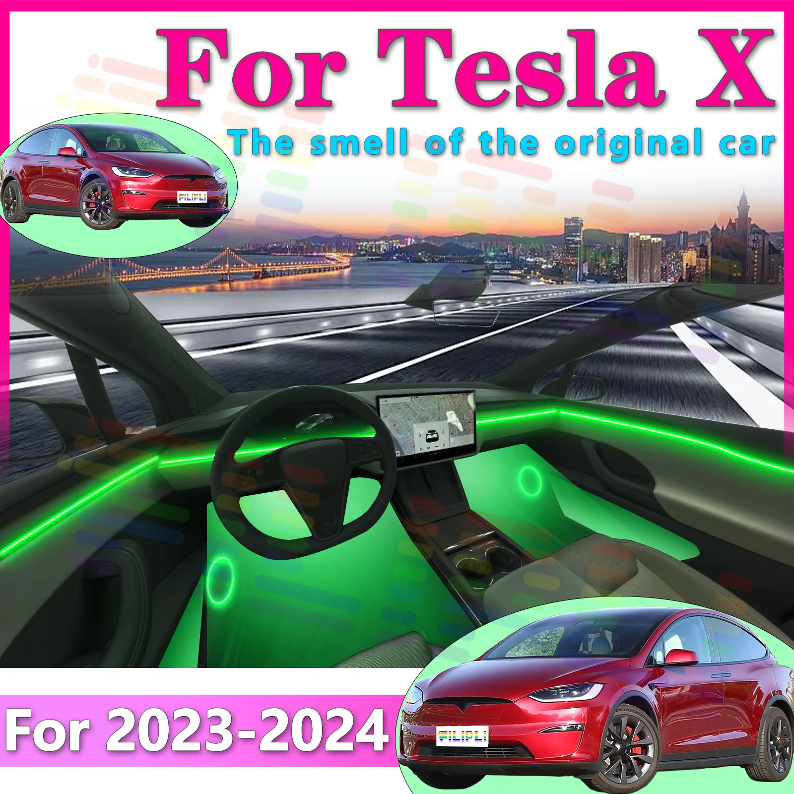 FILIPLI для Tesla X2, внутренняя светодиодная лента Ambient, акриловый стиль, все цвета, регулируемые с несколькими режимами для комфорта
FILIPLI для Tesla X2, внутренняя светодиодная лента Ambient, акриловый стиль, все цвета, регулируемые с несколькими режимами для комфорта