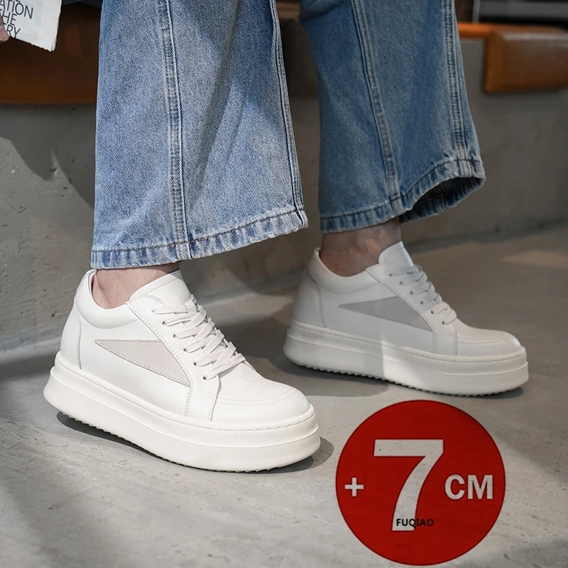 Мужские кроссовки на рост 7 см, повседневная обувь из натуральной кожи, модная унисекс, спортивная обувь на платформе с лифтом на толстой подошве для мужчин
Мужские кроссовки на рост 7 см, повседневная обувь из натуральной кожи, модная унисекс, спортивная обувь на платформе с лифтом на толстой подошве для мужчин