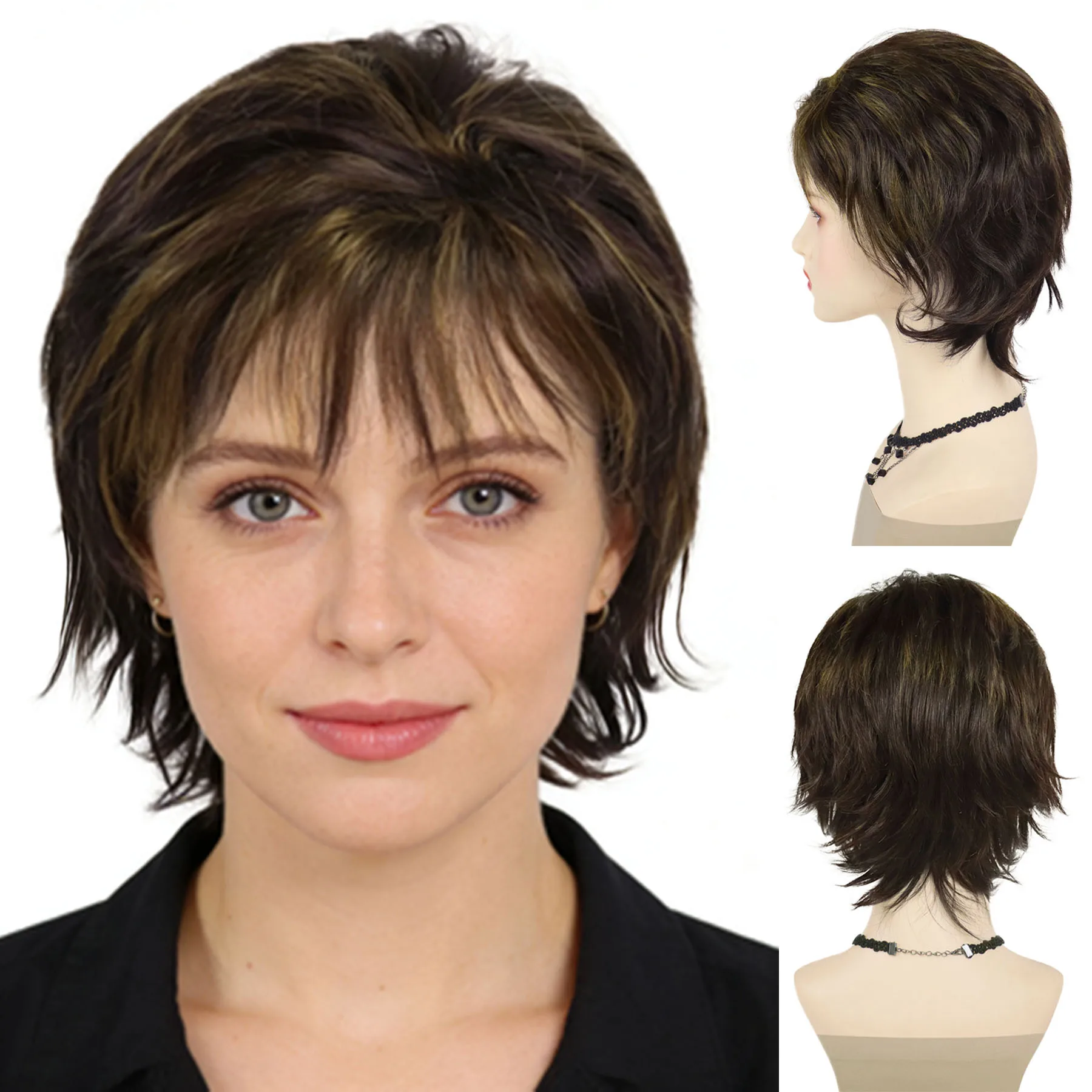 Короткие парики для женщин Синтетические волосы Натуральная прическа Парик для мамы Коричневый смешанный светлый цвет Повседневный парик с челкой Парики с стрижкой пикси
Короткие парики для женщин Синтетические волосы Натуральная прическа Парик для мамы Коричневый смешанный светлый цвет Повседневный парик с челкой Парики с стрижкой пикси