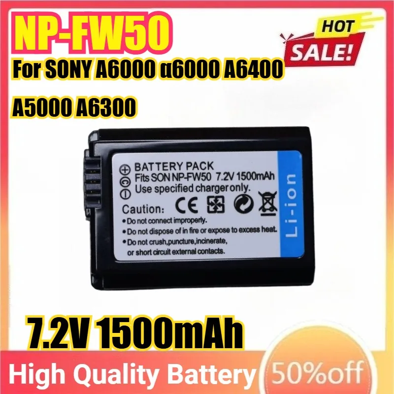 NP-FW50 NPFW50 Camera Battery For SONY A6000 α6000 A6400 A5000 A6300 A7M2 A7R II BC-VW1 ILCE-7 ILCE-7M2 ILCE-7R ILCE-7S
NP-FW50 NPFW50 Camera Battery For SONY A6000 α6000 A6400 A5000 A6300 A7M2 A7R II BC-VW1 ILCE-7 ILCE-7M2 ILCE-7R ILCE-7S