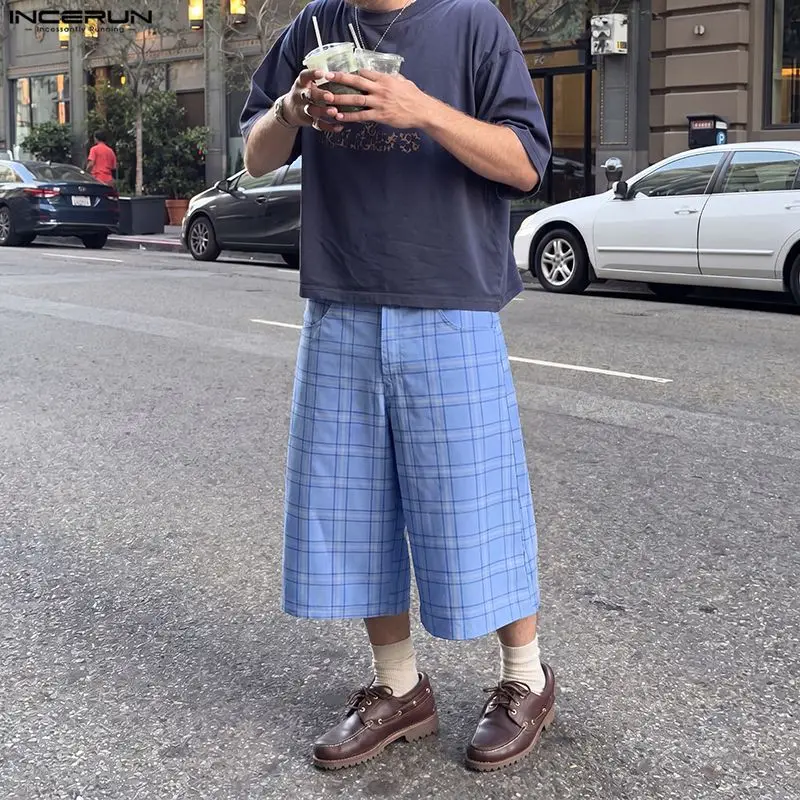 INCERUN Men's Plaid Pants Button Joggers Loose Casual Wide Leg Trousers For Man Streetwear 2026 Fashion Leisure Pants Pantalones
INCERUN Men's Plaid Pants Button Joggers Loose Casual Wide Leg Trousers For Man Streetwear 2026 Fashion Leisure Pants Pantalones