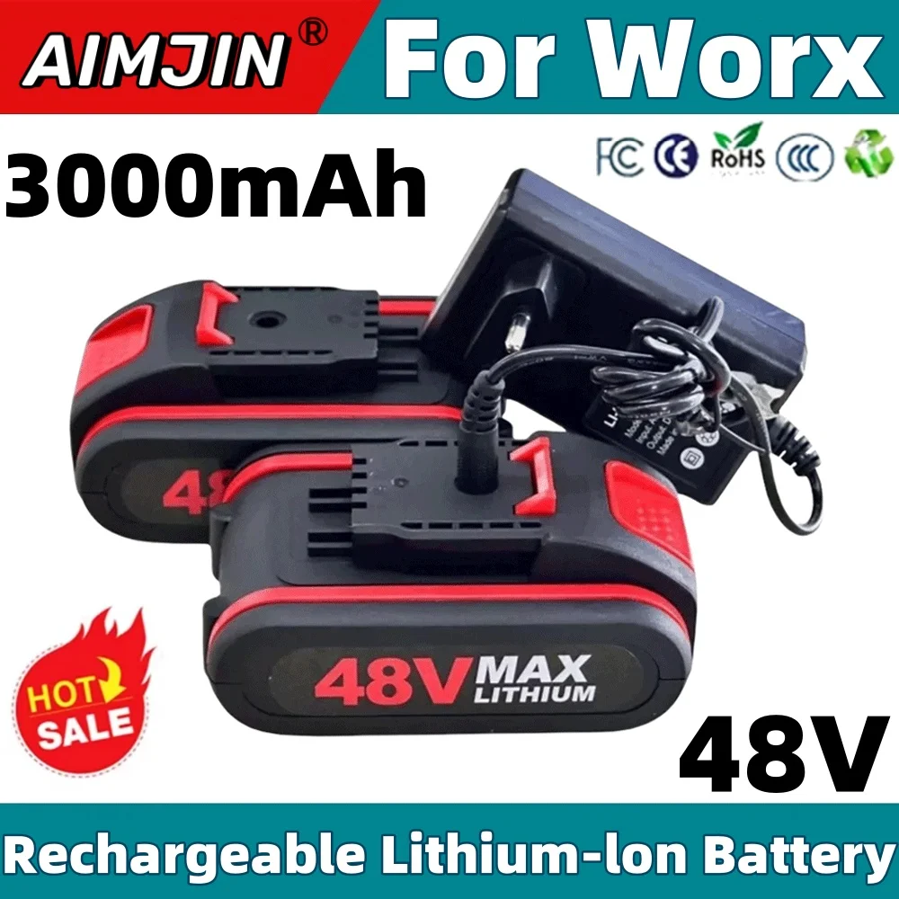 48V Rechargeable Worx Battery Lithium Ion Battery,Replace 21VF 48VF 36VF Impact Drill Electric Drill Scissor Chainsaw Power Tool
48V Rechargeable Worx Battery Lithium Ion Battery,Replace 21VF 48VF 36VF Impact Drill Electric Drill Scissor Chainsaw Power Tool