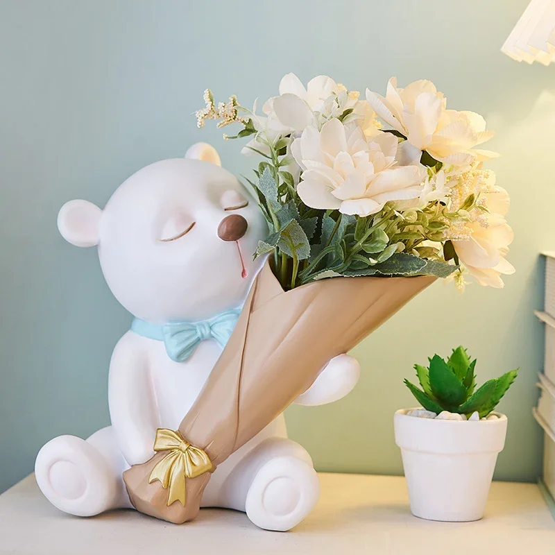 Home Living Room Decoration Kawaii Ceramics Bear Cub Flower Vase Home Decor Tabletop Simulation Flowers And Plants Flower Vases 
Home Living Room Decoration Kawaii Ceramics Bear Cub Flower Vase Home Decor Tabletop Simulation Flowers And Plants Flower Vases