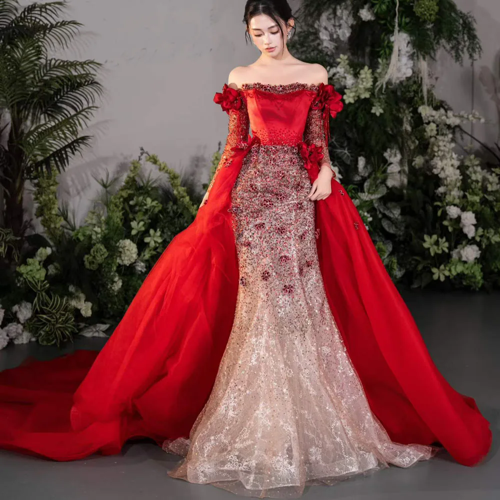 Red Customizable Evening Dress 2026 Strapless Long Sleeve Sequined Appliques Beading Gown For Women
Red Customizable Evening Dress 2026 Strapless Long Sleeve Sequined Appliques Beading Gown For Women