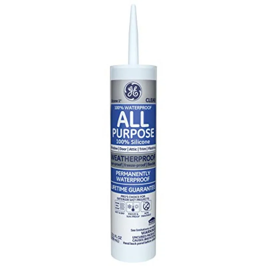 GE GE012A Silicone 1 All Purpose Sealant Caulk, 10.1oz, Clear - 12 Pack
GE GE012A Silicone 1 All Purpose Sealant Caulk, 10.1oz, Clear - 12 Pack