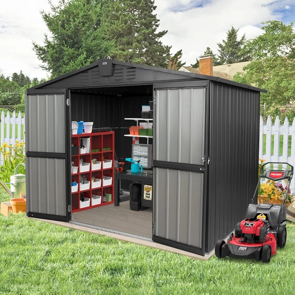 Outdoor Storage Shed 8.2'x 6.2', Metal Garden Shed for Bike, Trash Can, Tools, Lawn Mowers, Pool Toys, Customized
Outdoor Storage Shed 8.2'x 6.2', Metal Garden Shed for Bike, Trash Can, Tools, Lawn Mowers, Pool Toys, Customized