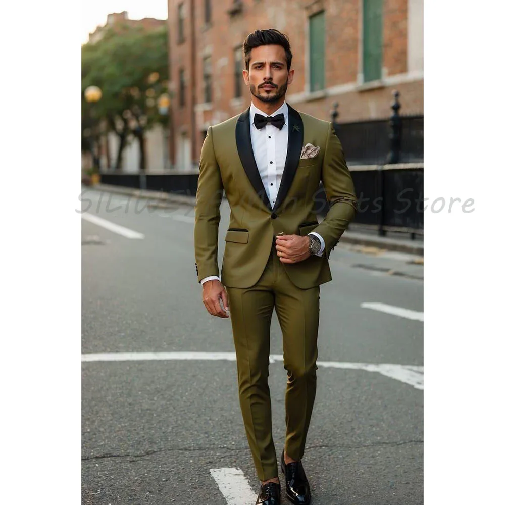 Business Wedding Men's Suits Shawl Collar 2 Pieces Jacket Pant One Button Fashion Formal Occasion Banquet Stylish Male Clothing
Business Wedding Men's Suits Shawl Collar 2 Pieces Jacket Pant One Button Fashion Formal Occasion Banquet Stylish Male Clothing