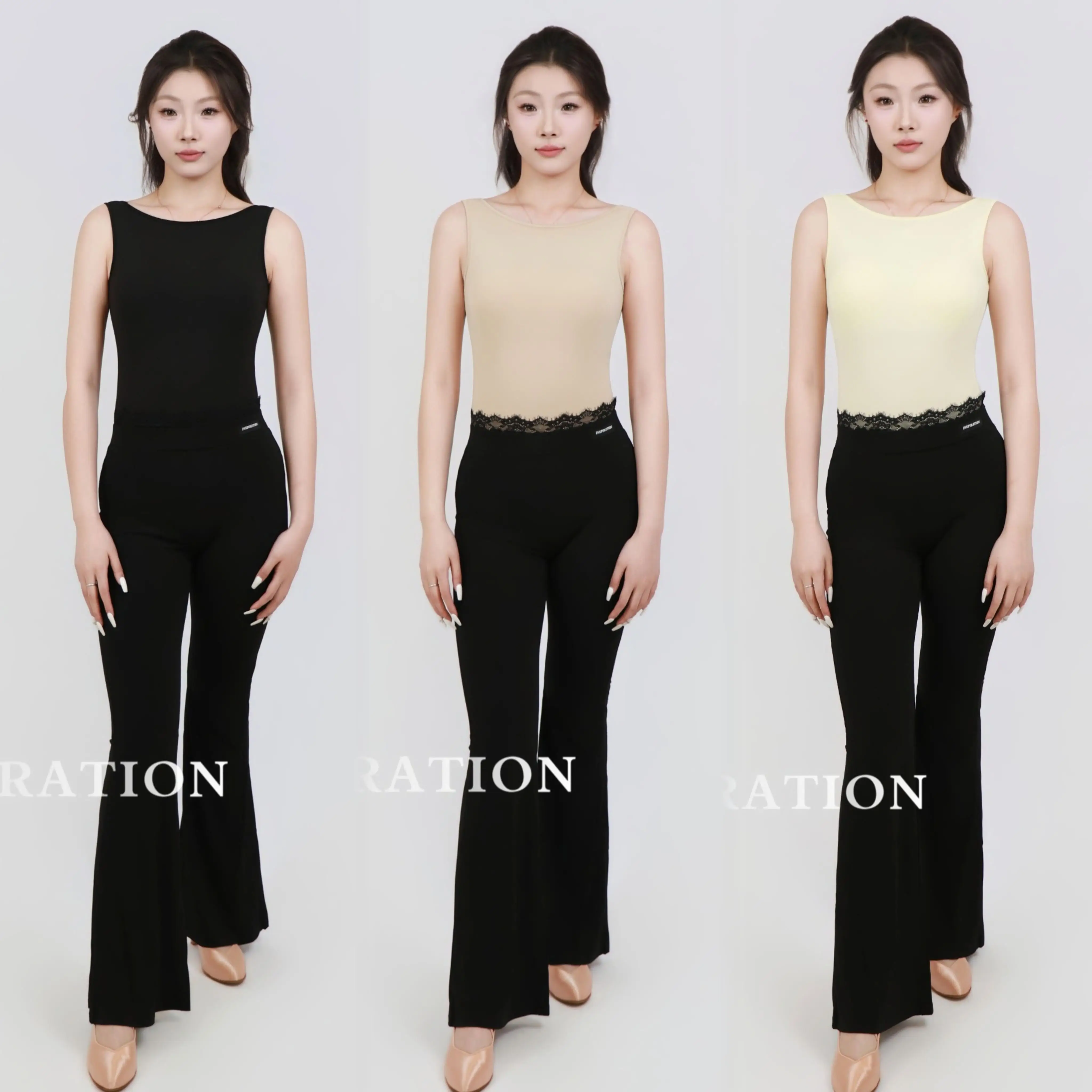 Latin Dance Clothes Women Ballroom Dance Practice Tops Sleeveless Bodysuit Lace Flared Pants Rumba Salsa Dance Clothing DNV26835
Latin Dance Clothes Women Ballroom Dance Practice Tops Sleeveless Bodysuit Lace Flared Pants Rumba Salsa Dance Clothing DNV26835