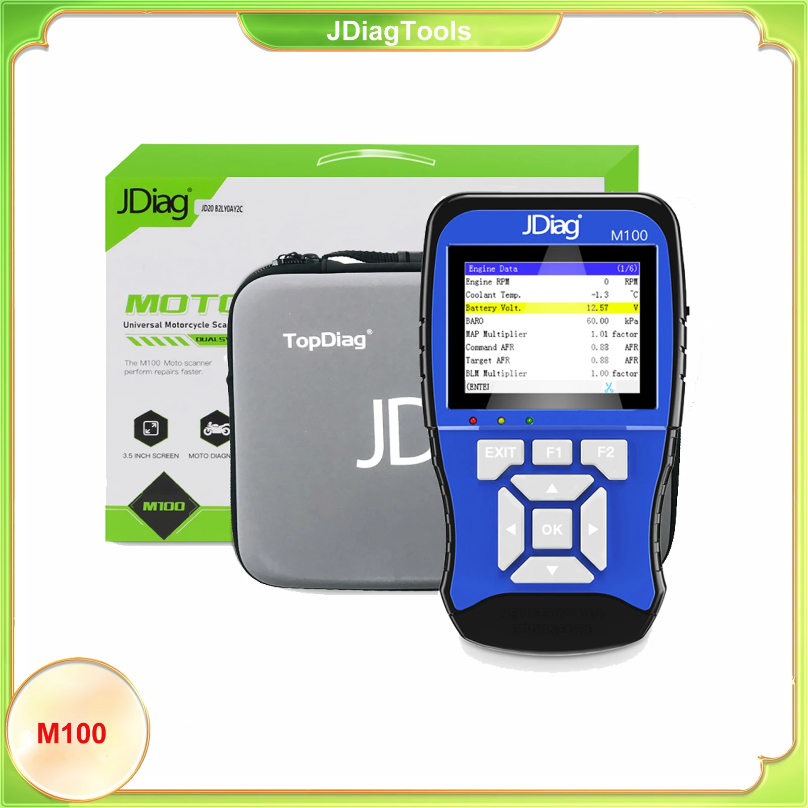 Диагностический инструмент для мотоцикла JDIAG M100, стандартная версия, диагностический сканер для мотоцикла M100, можно считывать/стирать код неисправности, многоязычный
Диагностический инструмент для мотоцикла JDIAG M100, стандартная версия, диагностический сканер для мотоцикла M100, можно считывать/стирать код неисправности, многоязычный