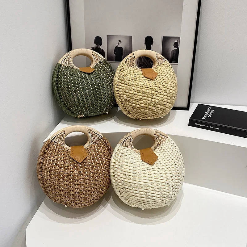 Casual Straw Woven Spherical Handbags Retro Spring Summer New Personality Fashion Popularity High Quality Handbag for Women
Casual Straw Woven Spherical Handbags Retro Spring Summer New Personality Fashion Popularity High Quality Handbag for Women