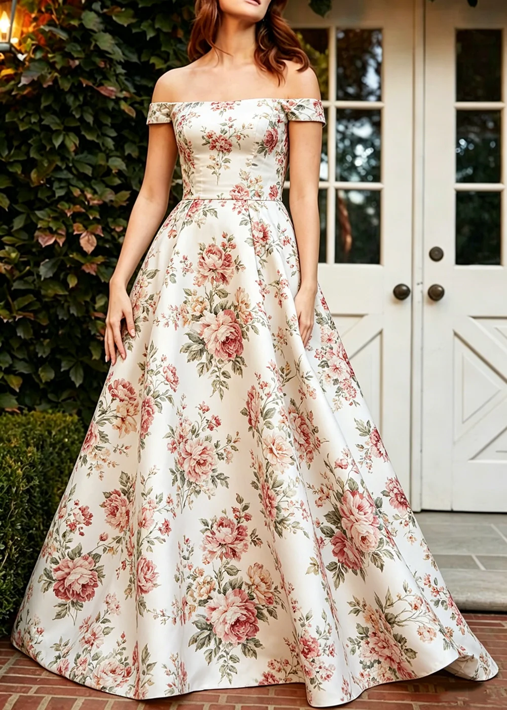 Women's Blush Pink Rose Floral Print Dress Satin Off-Shoulder A-Line Floor Length 2026 Summer Party Dress Stylish Versatile
Women's Blush Pink Rose Floral Print Dress Satin Off-Shoulder A-Line Floor Length 2026 Summer Party Dress Stylish Versatile