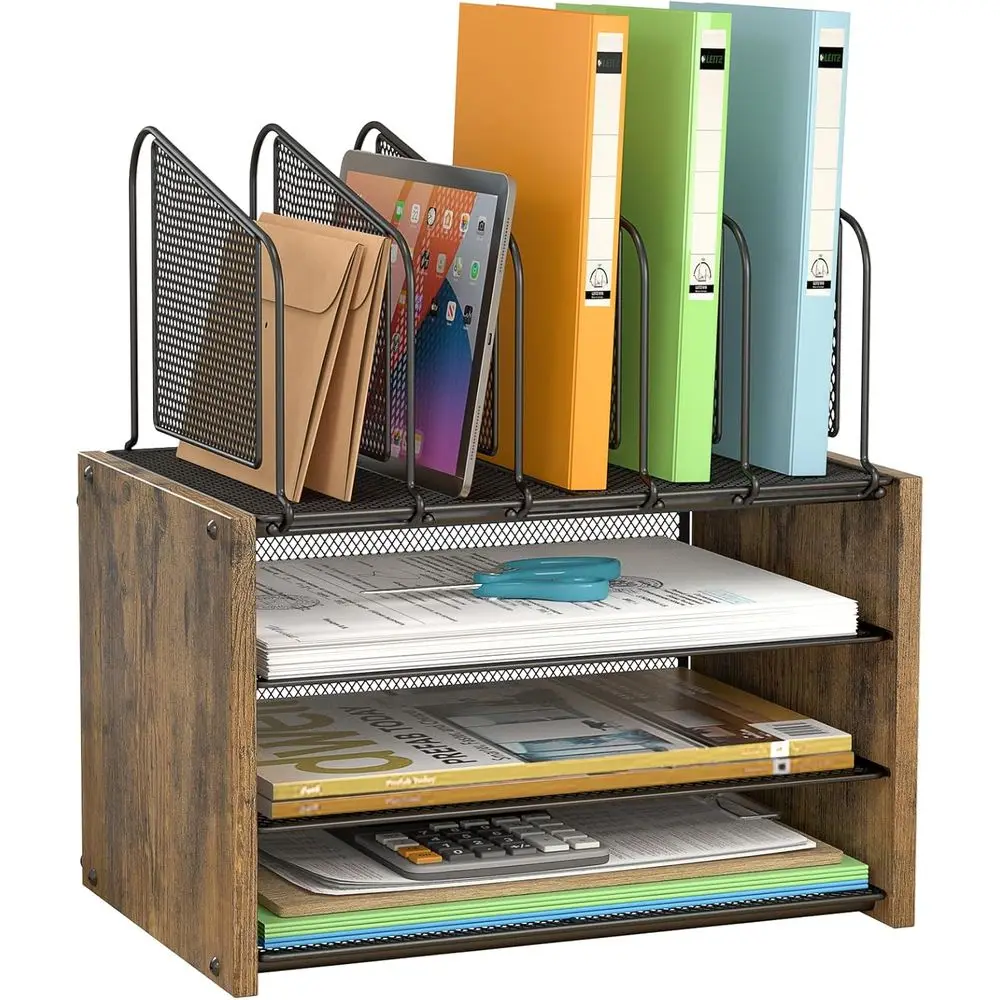 4-уровневый настольный органайзер, настольный органайзер для файлов с 5 вертикальными держателями для файлов, офисный настольный органайзер с 3-уровневым органайзером для бумаги L
4-уровневый настольный органайзер, настольный органайзер для файлов с 5 вертикальными держателями для файлов, офисный настольный органайзер с 3-уровневым органайзером для бумаги L