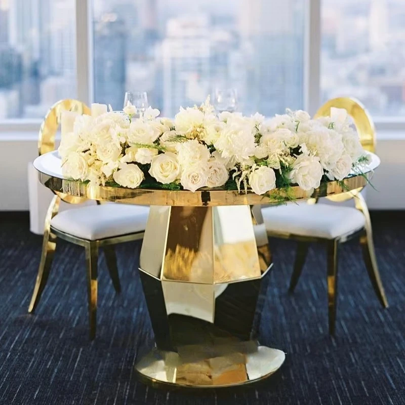 Selling New Model Gold Stainless Steel Wedding Round Mirror Glass Top Cake Table Stand 
Selling New Model Gold Stainless Steel Wedding Round Mirror Glass Top Cake Table Stand