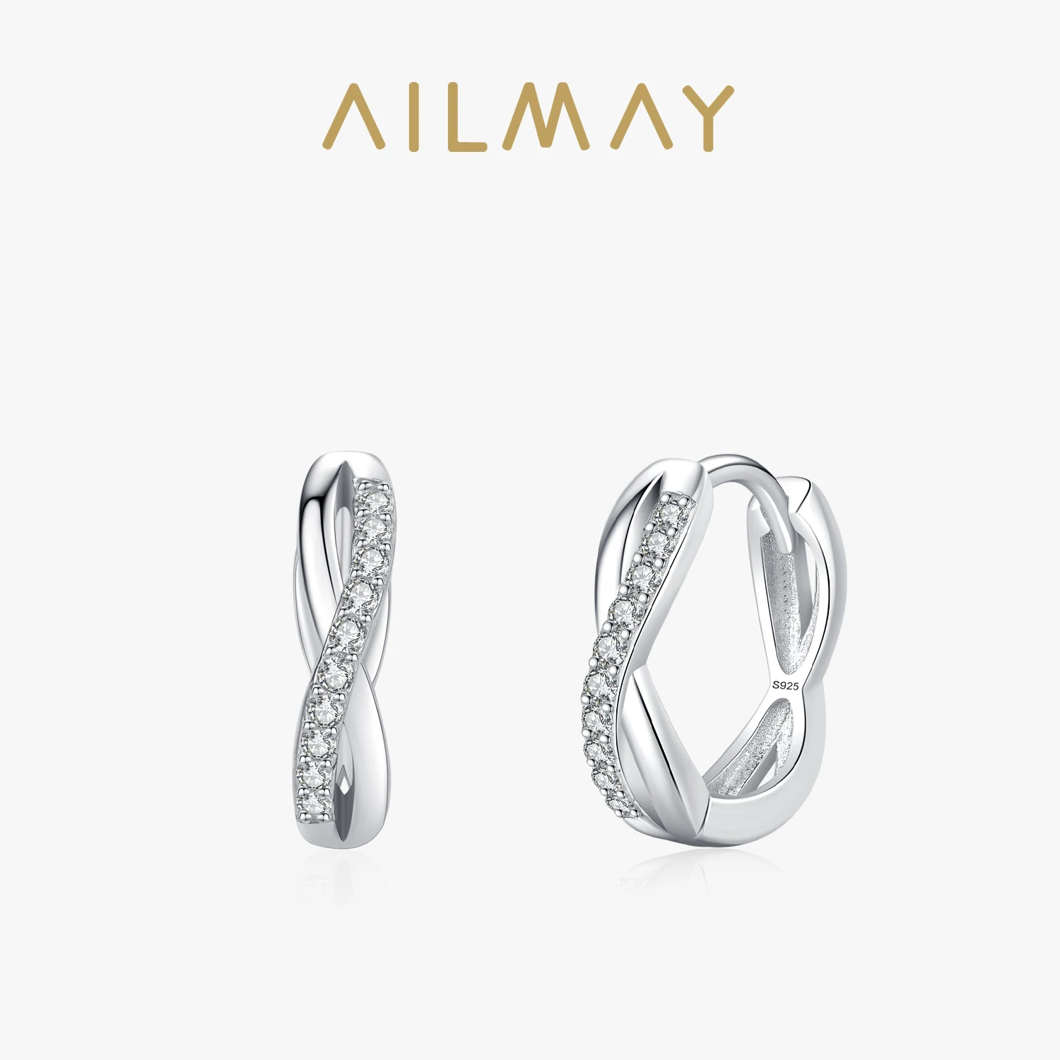 Ailmay 925 Sterling Silver Romantic Infinite Love Clear Zircon Hoop Earrings For Women Romantic Wedding Engagement Jewelry Gift
Ailmay 925 Sterling Silver Romantic Infinite Love Clear Zircon Hoop Earrings For Women Romantic Wedding Engagement Jewelry Gift