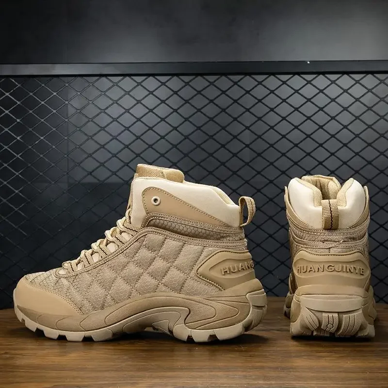 Мужские осенне-зимние уличные походные ботинки большого размера на толстой подошве, Нескользящие водонепроницаемые тактические ботинки, рабочие ботинки для пустыни 
Мужские осенне-зимние уличные походные ботинки большого размера на толстой подошве, Нескользящие водонепроницаемые тактические ботинки, рабочие ботинки для пустыни