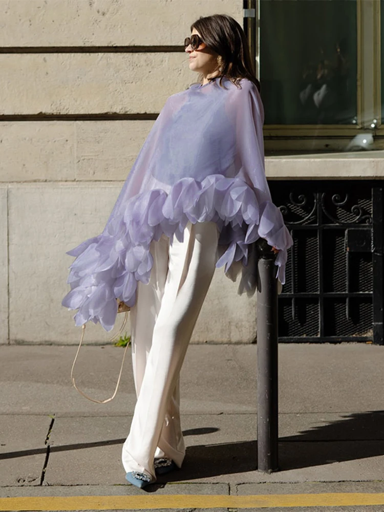 Elegant Women's Asymmetric Blouses Loose Chiffon Long Bloom Sleeve Flower Hem O-neck Shirt 2026 Spring Summer Lady Holiday Tops
Elegant Women's Asymmetric Blouses Loose Chiffon Long Bloom Sleeve Flower Hem O-neck Shirt 2026 Spring Summer Lady Holiday Tops