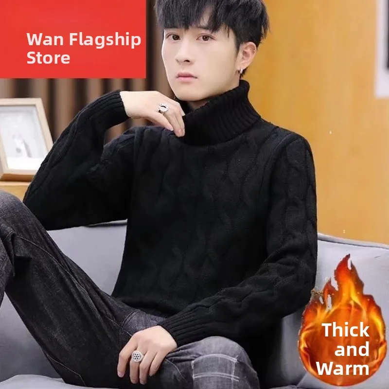 Мужской утепленный свитер с высоким воротником и флисовой подкладкой, приталенный, вязаный, термо, зимний, утолщенный, в корейском стиле, однотонный, модный базовый слой
Мужской утепленный свитер с высоким воротником и флисовой подкладкой, приталенный, вязаный, термо, зимний, утолщенный, в корейском стиле, однотонный, модный базовый слой