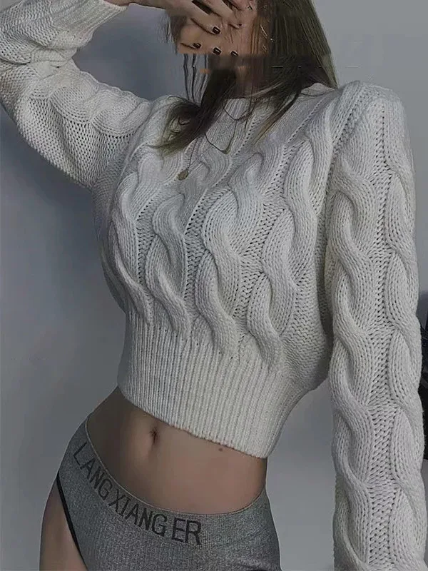 Вязаный свитер с высокой талией и узором «косы», универсальный, с длинными рукавами, круглым вырезом, тонкий, вязаный, с высокой талией, узор «косы»
Вязаный свитер с высокой талией и узором «косы», универсальный, с длинными рукавами, круглым вырезом, тонкий, вязаный, с высокой талией, узор «косы»