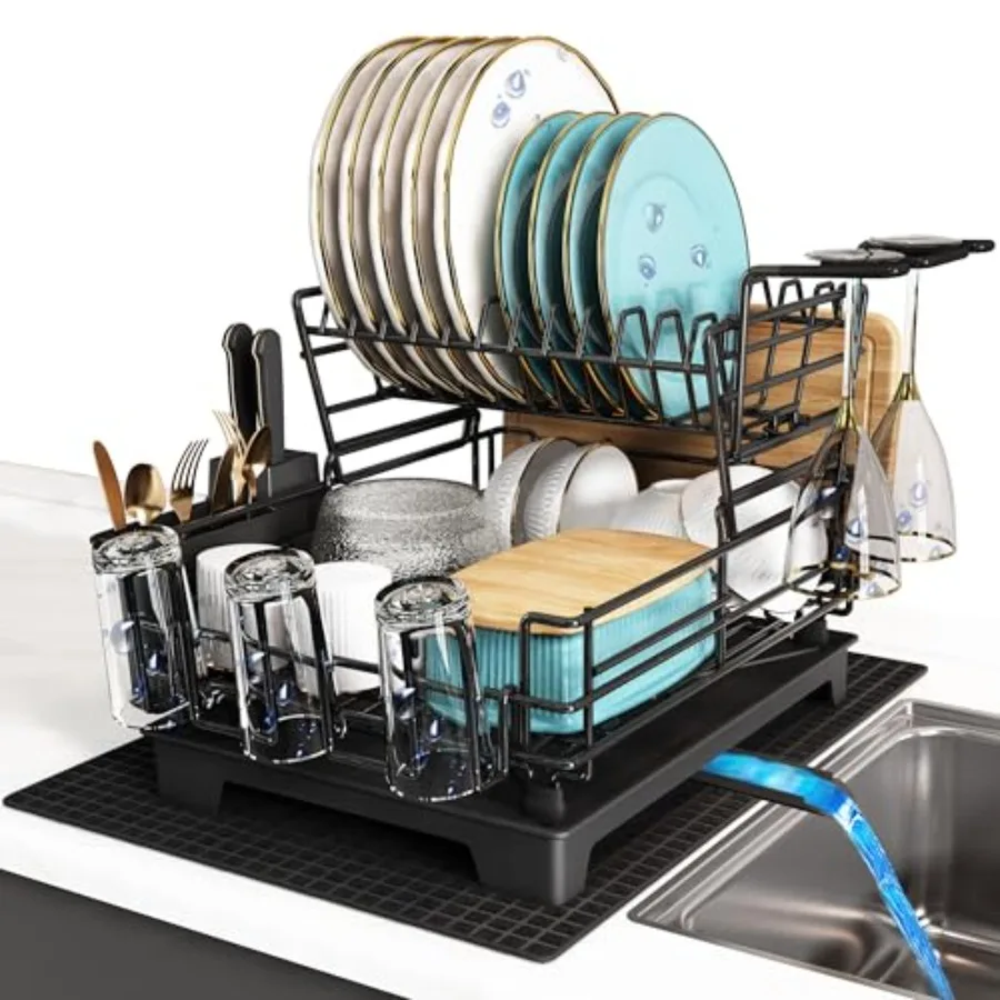 Large Stainless Steel Dish Drainers Drying Rack for Kitchen with Drainboard Rust Proof Metal Space Saving Modern Aesthetic Comp
Large Stainless Steel Dish Drainers Drying Rack for Kitchen with Drainboard Rust Proof Metal Space Saving Modern Aesthetic Comp