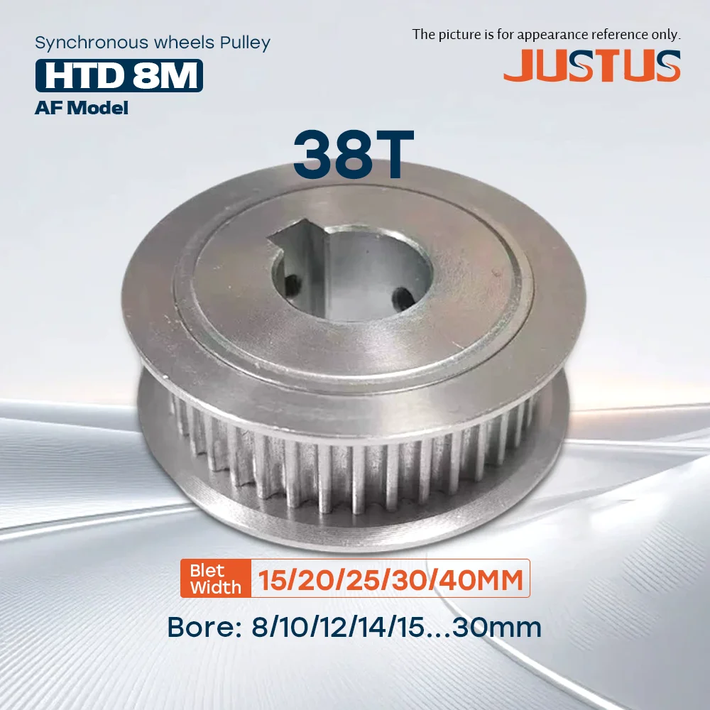 38 Teeth HTD 8M Synchronous Wheel Pulley Bore 8-30mm Slot Width 16/21/27/32/42 mm For 15/20/25/30/40mm 8M Timing Belt
38 Teeth HTD 8M Synchronous Wheel Pulley Bore 8-30mm Slot Width 16/21/27/32/42 mm For 15/20/25/30/40mm 8M Timing Belt