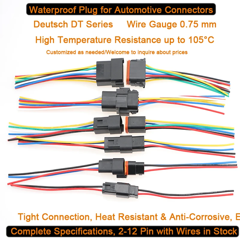 5Sets DT Connector 2/3/4/6/8/12P 16CM Waterproof Automotive Wire Deutsch Connector German kit Male And Female Plug And Socket
5Sets DT Connector 2/3/4/6/8/12P 16CM Waterproof Automotive Wire Deutsch Connector German kit Male And Female Plug And Socket