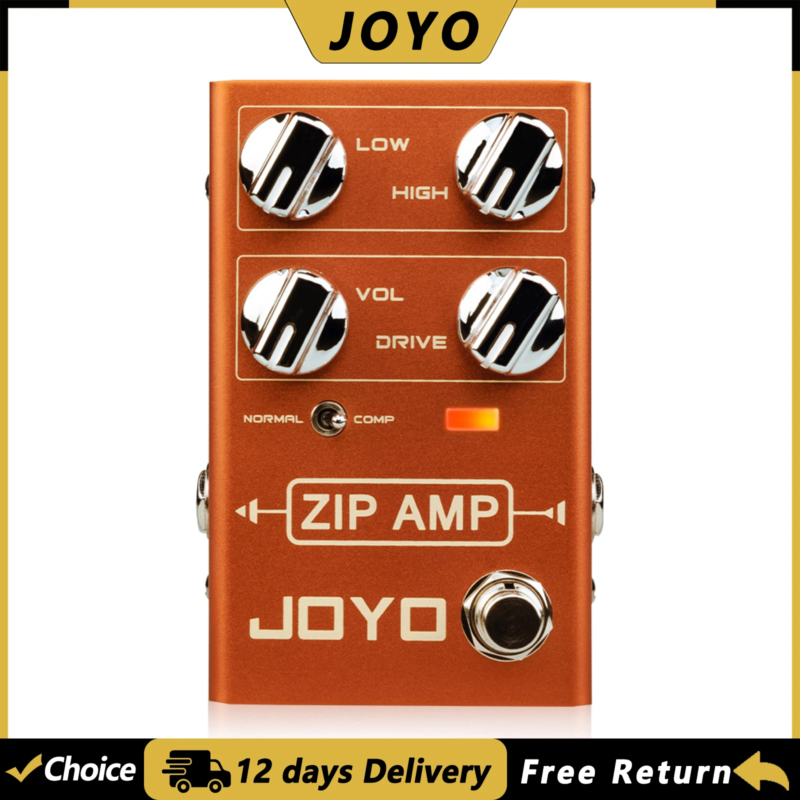 JOYO R-04 ZIP AMP Guitar Overdrive Effect Pedal Rock Compression Tone with Gain COMP True Bypass Overdrive Effects Guitar Pedal
JOYO R-04 ZIP AMP Guitar Overdrive Effect Pedal Rock Compression Tone with Gain COMP True Bypass Overdrive Effects Guitar Pedal