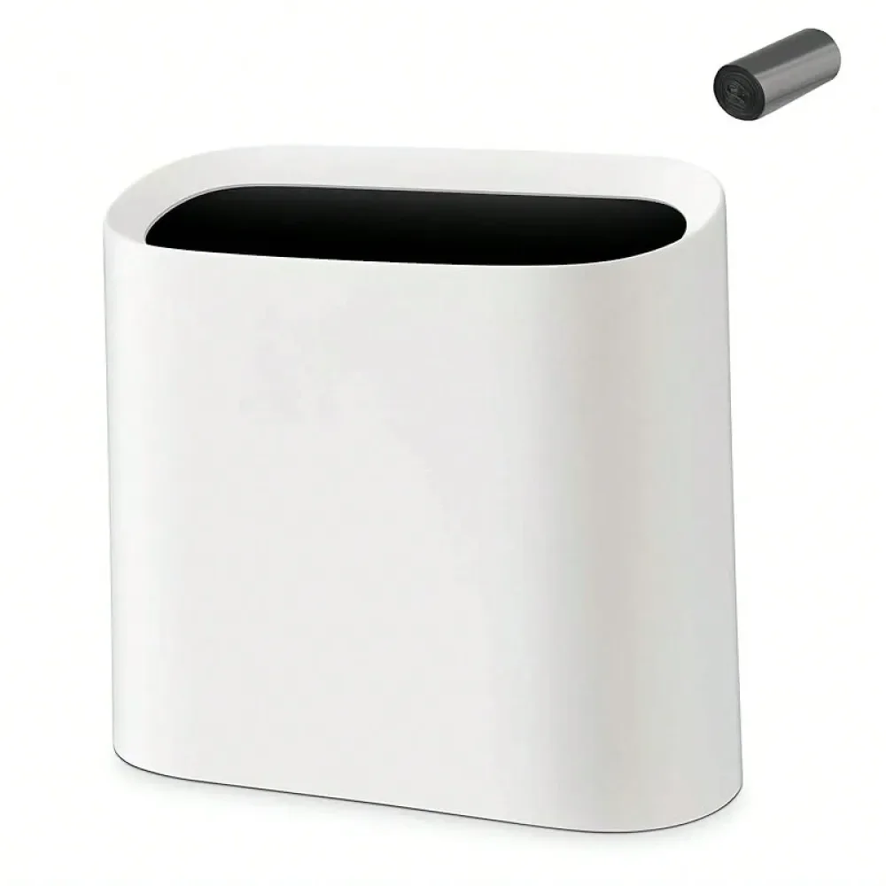 Gal Trash Can Bathroom, Small Office Garbage Can Kitchen, Slim Rectangular Waste Bin, Plastic, White, Modern
Gal Trash Can Bathroom, Small Office Garbage Can Kitchen, Slim Rectangular Waste Bin, Plastic, White, Modern