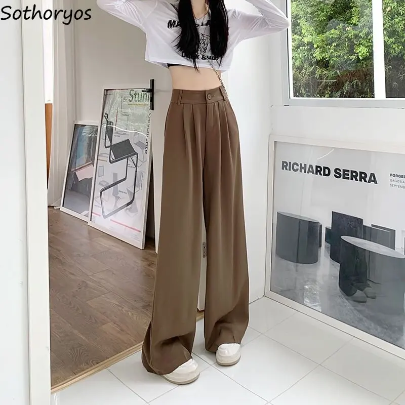 Pants Women Solid New High Waist Fashion Korean Style Casual Floor Length All-match Simple Folds Design Elegant Office Ladies
Pants Women Solid New High Waist Fashion Korean Style Casual Floor Length All-match Simple Folds Design Elegant Office Ladies