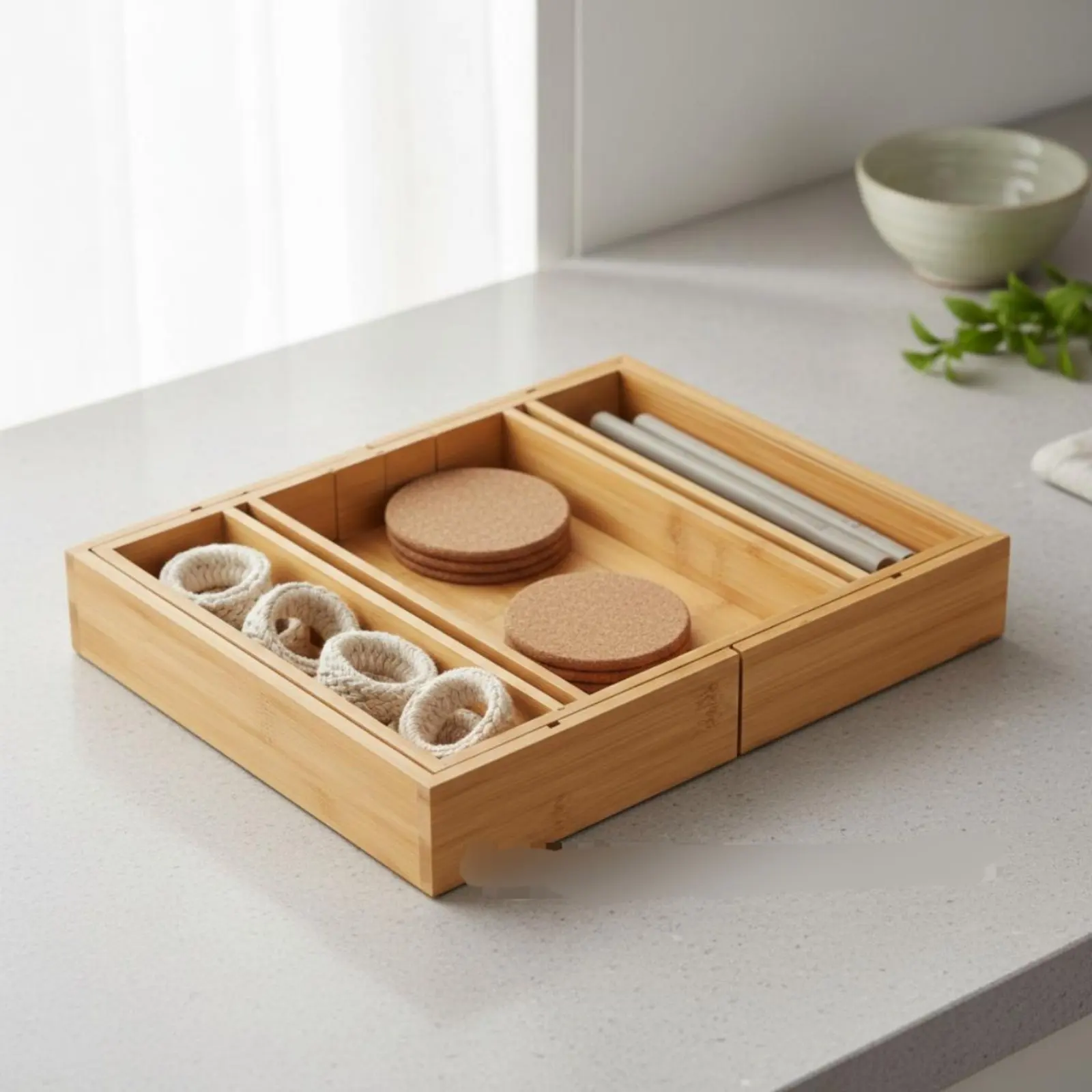 Expandable Bamboo Drawer Organizer Multi-Compartment Expandable Silverware Organizer Bamboo Silverware Tray Versatile
Expandable Bamboo Drawer Organizer Multi-Compartment Expandable Silverware Organizer Bamboo Silverware Tray Versatile